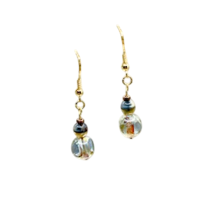 Glass Bead Earrings – Coastal Boho Gold Drop Jewelry